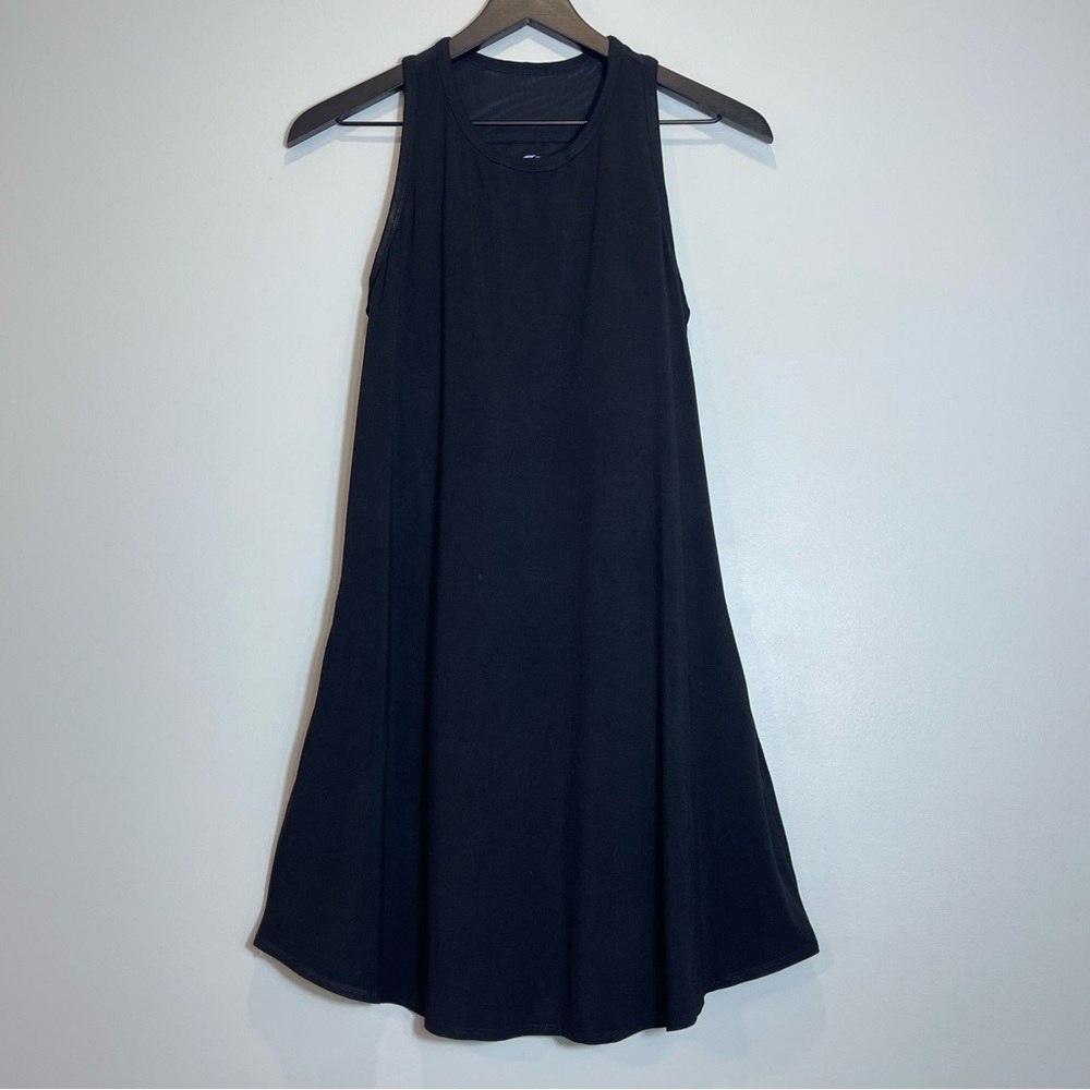 SHEBIRD Black Tunic Tank Dress Built-In Bra Pockets size 3 S/M